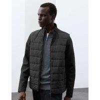 Autograph Regular Fit Cotton Rich Padded Hybrid Jacket Black
