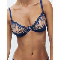 M&S Alessia Embroidery Wired Balcony Bra (A-E) Dark Blue