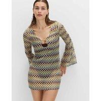 M&S Textured V-Neck Mini Beach Dress Multi