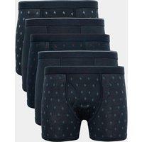 M&S 5 Pack Cotton Stretch StayNew Diamond Trunks Navy Mix