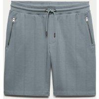 Autograph Regular Fit Cotton Rich Textured Shorts Gunmetal