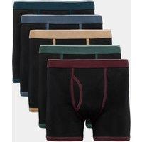 M&S 5 Pack Cotton Stretch Trunks Black Mix
