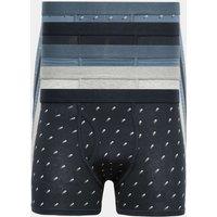 M&S 5 Pack Cotton Stretch Geo Print Trunks Blue Mix