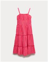 Cotton Rich Checked Maxi Dress (6-16 Yrs)
