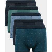 M&S 5 Pack Cotton Stretch Swallow Print Hipsters Teal Mix