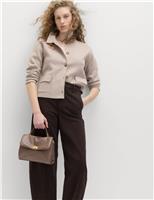 Air-Yarn Pocket Detail Knitted Jacket