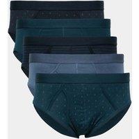 M&S 5pk Cotton Rich Printed Briefs Teal Mix