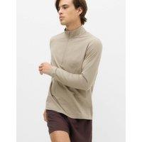 Goodmove Supersoft Funnel Neck Half Zip Top Mocha