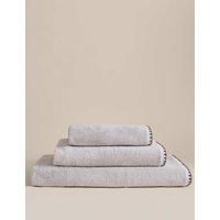 M&S Egyptian Cotton Blanket Stitch Towel Dove