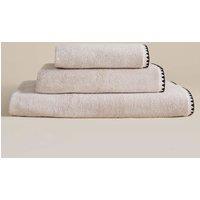 M&S Egyptian Cotton Blanket Stitch Towel Linen