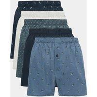 M&S 5 Pack Pure Cotton StayNew Ski Boxers Navy Mix