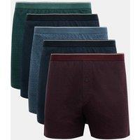 M&S 5pk Pure Cotton Geometric Boxers Navy Mix