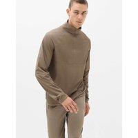 Goodmove Thermal Half Zip Funnel Neck Top Mocha