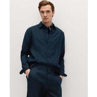 M&S Relaxed Fit Pure Linen Shirt Navy
