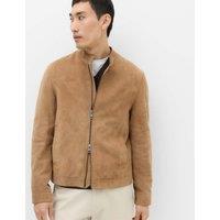 M&S Suede Cafe Racer Jacket Sand
