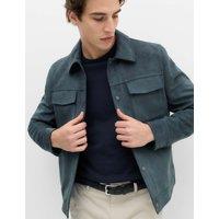 M&S Faux Suede Overshirt Dark Slate