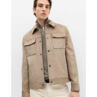 M&S Faux Suede Overshirt Mushroom