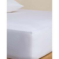 M&S Pure Linen Deep Fitted Sheet White