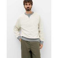 M&S Cotton Rich Crew Neck Sweatshirt Grey Marl