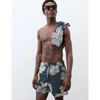 Autograph Pocketed Linear Floral Print Swim Shorts Nightshade