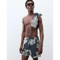 Autograph Pocketed Linear Floral Print Swim Shorts Nightshade