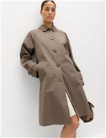 M&S Pure Cotton Car Coat Light Caramel