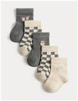 5 Pack Cotton Rich Little Monster Baby Socks (0-3 Years)