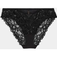 M&S Sabine Floral Lace High Leg Knickers Black