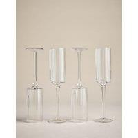 M&S Set of 4 Handmade Celine Champagne Flutes