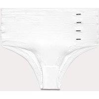 Autograph 4pk Modal Blend Brazilian Knickers with Silk White