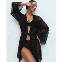 M&S Margot Lace Wide Sleeve Wrap Black