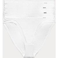 Autograph 4pk Modal Rich with Silk High Leg Knickers White