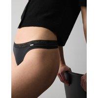 Autograph 4 Pack Modal with Silk & Lace Thongs Black