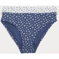 2 Pack Cotton Rich Floral Knickers (7-16 Yrs) Navy Mix