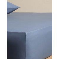 M&S Egyptian Cotton 400 Thread Count Fitted Sheet Slate Blue