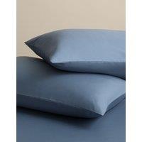 M&S 2 Pack Egyptian Cotton 400 Thread Count Pillowcases Slate Blue