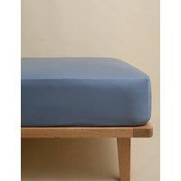 M&S Egyptian Cotton 400 Thread Count Crisp Deep Fitted Sheet Slate Blue