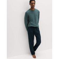 M&S Pure Cotton Pheasant Print Pyjama Set Green Mix