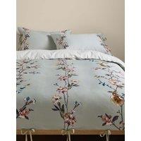 M&S Pure Cotton Trailing Blooms Bedding Set Sage Mix