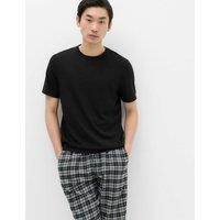 M&S 2 Pack Cotton Rich Ultimate Loungewear Top Black/White