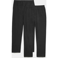 M&S 2 Pack Ultimate Cotton Rich Loungewear Bottoms Black