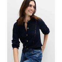 M&S Cotton Blend Cropped Cardigan Midnight Navy