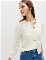 Cotton Blend Cropped Cardigan