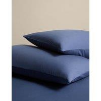 M&S 2 Pack Cotton Rich Pillowcases Slate Blue