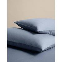 M&S 2 Pack Cotton Rich Pillowcases Dusty Blue