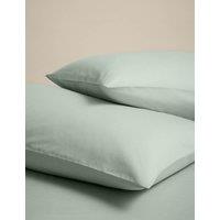 M&S 2 Pack Cotton Rich Pillowcases Sage