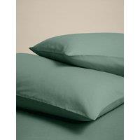 M&S 2 Pack Cotton Rich Pillowcases Smokey Green