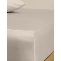 M&S Egyptian Cotton 230 Thread Count Silky Deep Fitted Sheet Putty