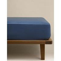 M&S Egyptian Cotton 230 Thread Count Silky Deep Fitted Sheet Slate Blue