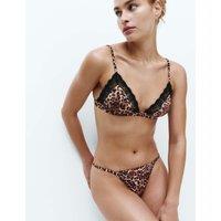 M&S Clara Papertouch Leopard Print Bralette (A-E) Medium Peach